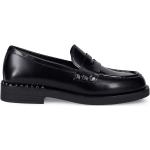 Reduzierte Schwarze Elegante Ash Slipper mit Nieten aus Leder leicht für Damen Größe 40 mit Absatzhöhe bis 3cm 