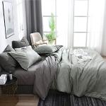 Anthrazitfarbene Unifarbene Moderne Bettwäsche Sets & Bettwäsche Garnituren mit Reißverschluss aus Baumwolle schnelltrocknend 135x200 
