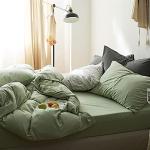 Reduzierte Cremefarbene Unifarbene Moderne Bettwäsche Sets & Bettwäsche Garnituren mit Reißverschluss aus Baumwolle schnelltrocknend 135x200 