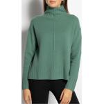 Reduzierte Grüne Unifarbene Ashbourn Stehkragen Kaschmir-Pullover für Damen Größe XL für den für den Herbst 