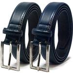 Marineblaue Ledergürtel mit Schnalle aus Leder für Herren Größe 5 XL Länge 100 