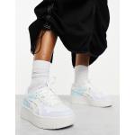 Blaue Asics Low Sneaker mit Schnürsenkel aus Leder für Damen Größe 38 