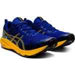 Blaue Asics Fuji Lite Trailrunning Schuhe mit Fuji-Motiv mit Schnürsenkel leicht für Herren Größe 46 