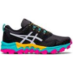 Schwarze Asics Gel Fujitrabuco Trailrunning Schuhe mit Schnürsenkel mit Reflektoren für Damen Größe 38 