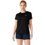 Schwarze Kurzärmelige Asics Performance T-Shirts aus Polyester für Damen Größe S 