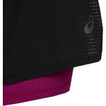 Schwarze Asics Performance Stretch-Shorts mit Reißverschluss für Damen Größe L 