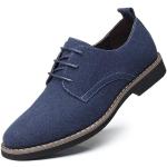 Blaue Business Hochzeitsschuhe & Oxford Schuhe mit Schnürsenkel aus Veloursleder atmungsaktiv für Herren Größe 46 
