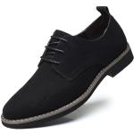 Schwarze Business Hochzeitsschuhe & Oxford Schuhe mit Schnürsenkel aus Veloursleder atmungsaktiv für Herren Größe 46 