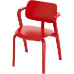 Rote Moderne Artek Holzstühle lackiert aus Holz 