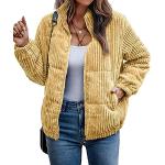Reduzierte Gelbe Casual Stehkragen Fleecejacken mit Reißverschluss aus Fleece für Damen Größe S für den für den Herbst 