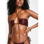 Reduzierte Braune Asos Design Bikini-Tops aus Polyamid gepolstert für Damen Größe XS 