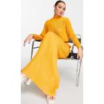 Reduzierte Gelbe Langärmelige Asos Design Maxi Lange Abendkleider mit Reißverschluss für Damen Größe XS 