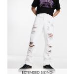 Reduzierte Weiße Asos Design Ripped Jeans & Zerrissene Jeans aus Denim für Herren Weite 42, Länge 32 