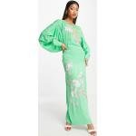 Reduzierte Grüne Asos Edition Kleider mit Schlitz aus Viskose für Damen Größe XS 