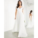 Reduzierte Weiße Asos Maxi Plisseekleider mit Reißverschluss aus Spitze für die Braut für Damen Größe XS - versandkostenfrei 