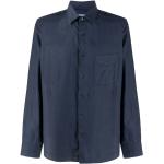 Marineblaue Casual Langärmelige ASPESI Shirts mit Tasche aus Leinen für Damen Größe 3 XL 