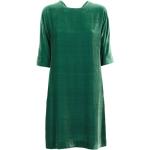 Reduzierte Grüne Unifarbene 3/4-ärmelige ASPESI Midi Samtkleider für Damen Größe S für den für den Winter 