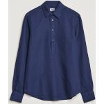 Aspesi Linen Popover Shirt Dark Blue L