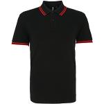 Asquith & Fox Herren Asquith and Fox Men's Classic Fit Tipped Polo Poloshirt, Mehrfarbig (Black/Red 000), X-Large