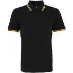 Asquith & Fox Herren Asquith and Fox Men's Classic Fit Tipped Polo Poloshirt, Mehrfarbig (Black/Yellow 000), Large