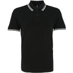 Asquith & Fox Herren Asquith and Fox Men's Classic Fit Tipped Polo Poloshirt, Mehrfarbig (Black/White 000), Large