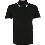 Asquith & Fox Men's classic fit - tipped polo, L, Black/ White
