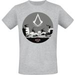 Graue Melierte Assassin's Creed Rundhals-Ausschnitt T-Shirts für Herren Größe L 