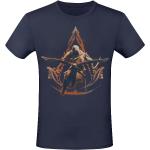 Dunkelblaue Assassin's Creed Rundhals-Ausschnitt T-Shirts mit Vogel-Motiv für Herren Größe XXL 