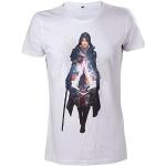Weiße Bioworld Assassin's Creed Evie Frye Bio T-Shirts aus Baumwolle für Herren Größe S 