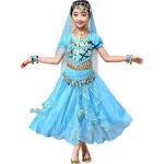 Himmelblaue Bollywood-Kostüme aus Chiffon für Mädchen 