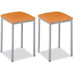 Reduzierte Orange Barhocker & Barstühle aus Kunstleder gepolstert Breite 0-50cm, Höhe 0-50cm, Tiefe 0-50cm 2-teilig 