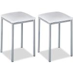 Reduzierte Weiße Quadratische Barhocker & Barstühle aus Kunstleder gepolstert Breite 0-50cm, Höhe 0-50cm, Tiefe 0-50cm 2-teilig 
