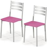 Reduzierte Rosa Esszimmerstühle & Küchenstühle aus Kunstleder gepolstert 