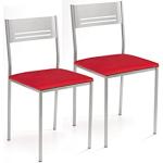 Reduzierte Rote Esszimmerstühle & Küchenstühle aus Kunstleder gepolstert 