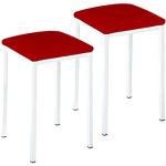 Reduzierte Rote Quadratische Barhocker & Barstühle aus Kunstleder gepolstert 