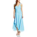 Reduzierte Hellblaue Astrapahl Maxi Lange Abendkleider mit Reißverschluss aus Satin für Damen Größe L 