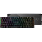 ASUS ROG Falchion MX 65% Wireless RGB Gaming Mechanical Keyboard, Cherry MX Red Switches, PBT Doubleshot Keycaps, Wired / 2.4G Hz, Touch Panel, Keyboard Cover Case, Macro Support-Black, UK Layout