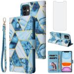 Blaue iPhone 11 Hüllen Art: Flip Cases mit Bildern aus Leder klappbar 