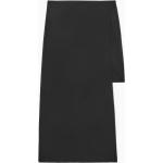 Schwarze COS Mini Asymmetrische T-Shirts mit Cutwork mit Reißverschluss aus Baumwollmischung für Damen Größe M 
