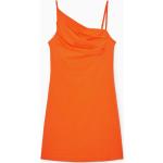 Orange COS Mini Asymmetrische Spaghettiträger-Kleider für Damen Größe S für den für den Sommer 