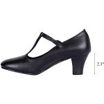 Reduzierte Schwarze Salsa Schuhe in Breitweite aus Leder atmungsaktiv für Damen Größe 37,5 mit Absatzhöhe 5cm bis 7cm 