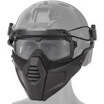 ATAIRSOFT Airsoft Taktische Paintball Halbe Gesichtsschutzmaske und Brillen Set Militär Kriegsspiel Gesichtsmasken Schutz Maske (Schwarz)