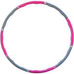 ATC Handels GmbH Hula-Hoop-Reifen mit 6-8 Elementen für Kinder und Erwachsene - zum Abnehmen oder Fitness, Sport für Zuhause in pink und grau