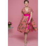 Rosa Bio Midi Nachhaltige Wickelkleider aus Baumwolle für Damen Größe XXS für den für den Sommer 