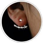 Reduzierte Silberne Strass Ohrringe aus Kristall mit Zirkonia handgemacht für Damen 