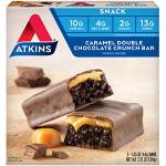 Atkins, Caramel Double Chocolate Crunch Bar, 5 Bars, 1,6 Unzen (44 g) Jeder