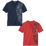 Dunkelblaue Atlas For Men Henleykragen T-Shirts für Herren Größe XXL 2-teilig 
