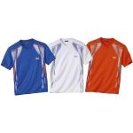 Blaue Sportliche Kurzärmelige Atlas For Men V-Ausschnitt T-Shirts aus Baumwolle für Herren Größe L Große Größen 3-teilig 