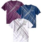 Marineblaue Kurzärmelige Atlas For Men T-Shirts für Herren Größe L 3-teilig 