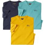 Marineblaue Unifarbene Atlas For Men T-Shirts für Herren Größe XL 3-teilig 